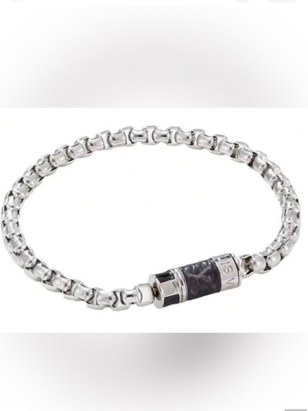 Kohl's Silver-Tone Chain Bracelet with Dark Accent men’s bracelet